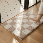 Checkered Shaggy Bath Mat