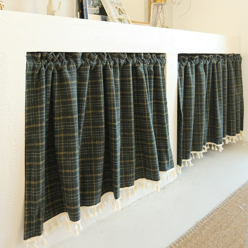 Green Tartan Cabinet Curtain