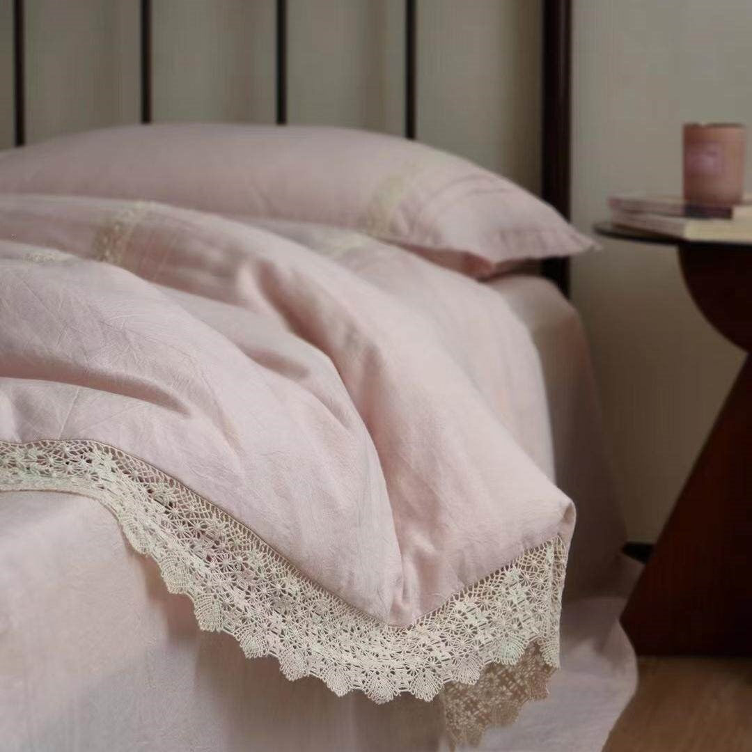 Dreamy Lace Trim Bedding Set