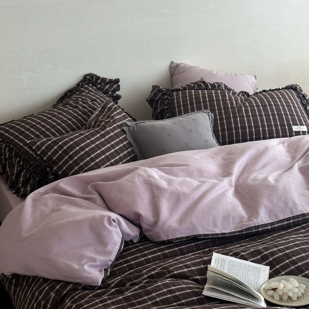 Ruffle Checker Bedding Set
