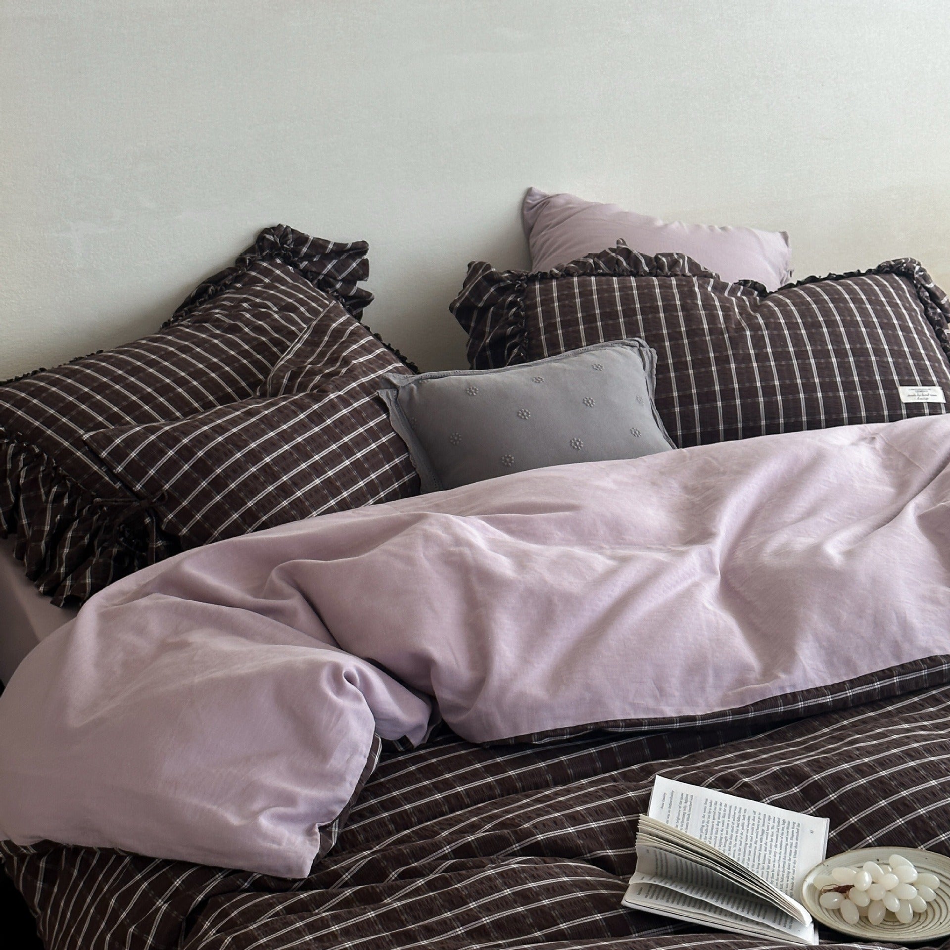 Ruffle Checker Bedding Set