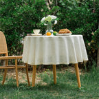 Line Linen Round Tablecloth