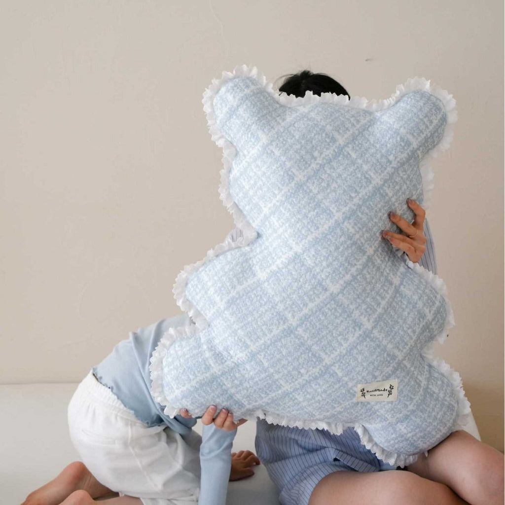 Plaid Teddy Cushion