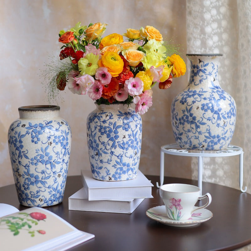 Blue Countryside Ceramic Vase