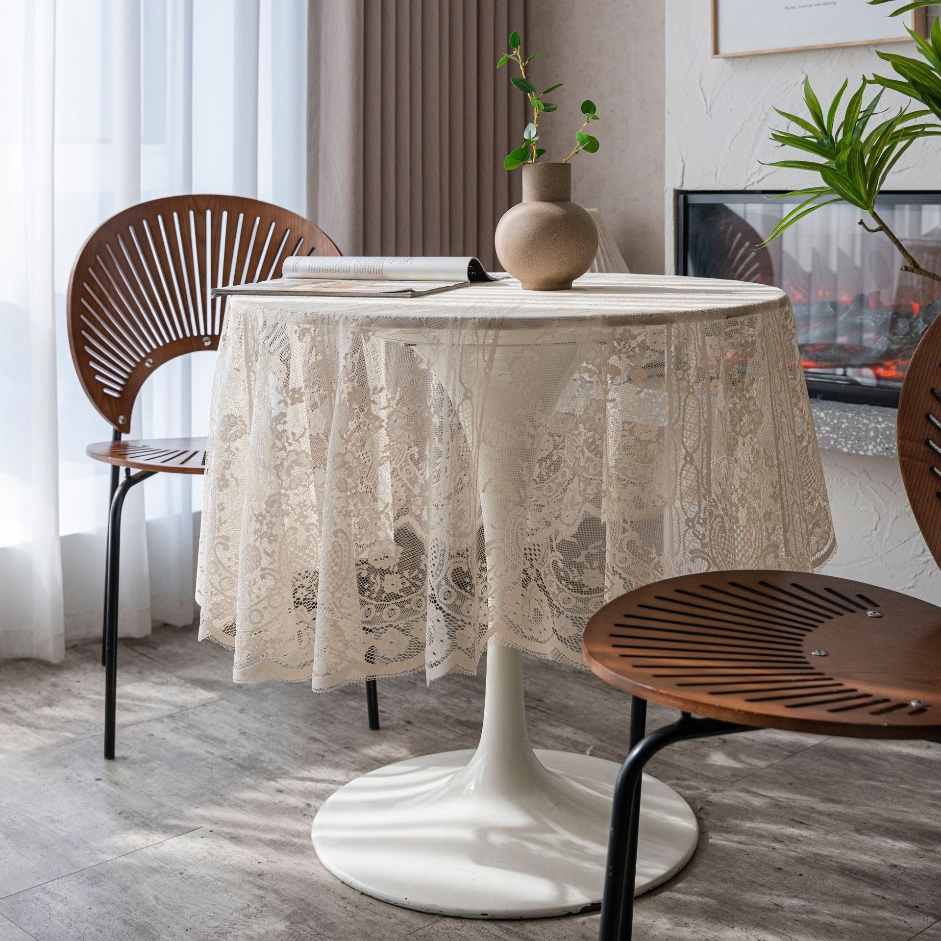 Royal Beige Lace Table Cloth