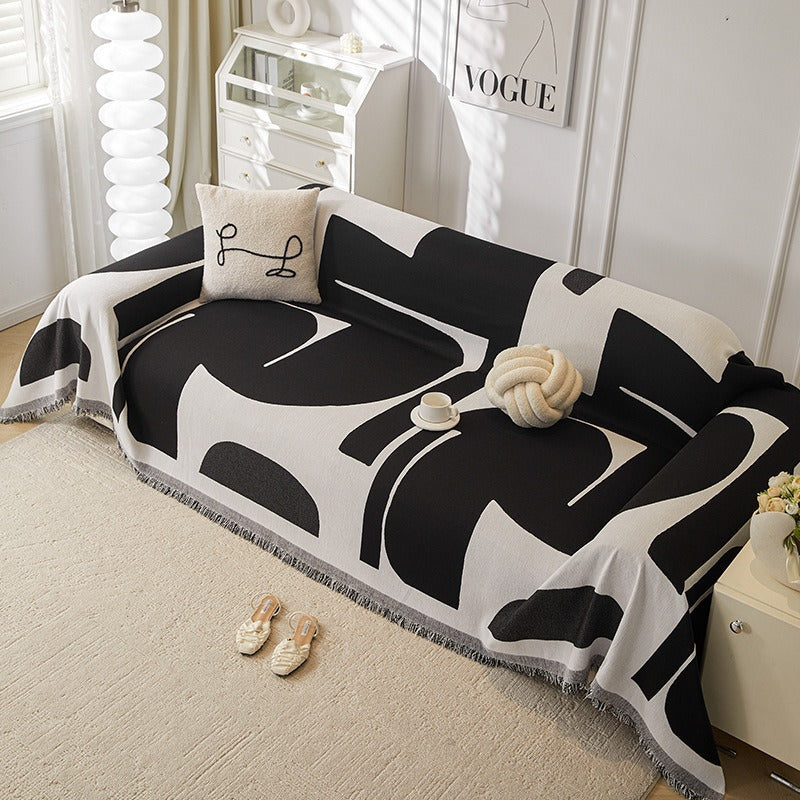 Black Tassel Sofa Cover