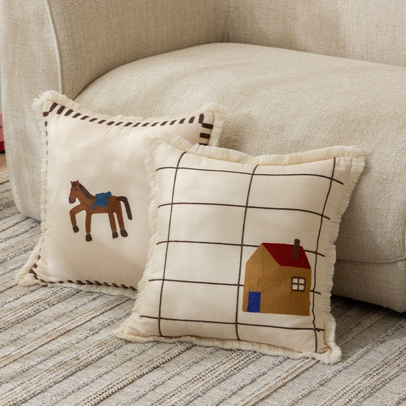 Pasture Tales Embroidered Cushion