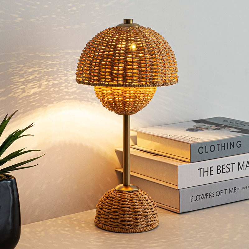 Wabi-Sabi Rattan Dome Lamp