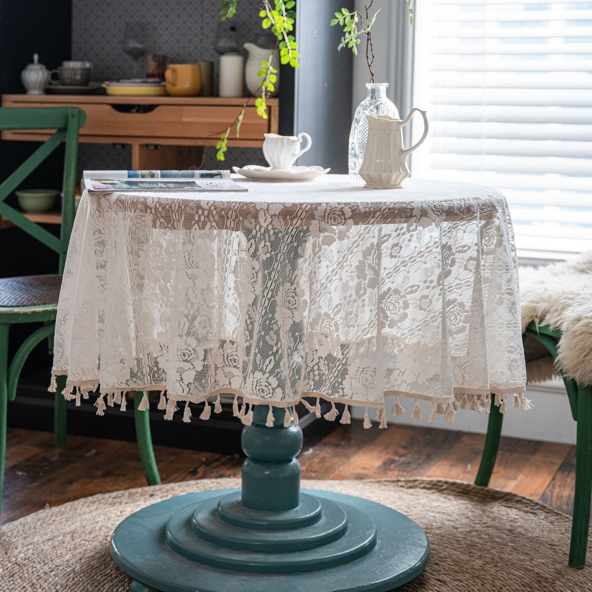 Rose Lace Round Tablecloth