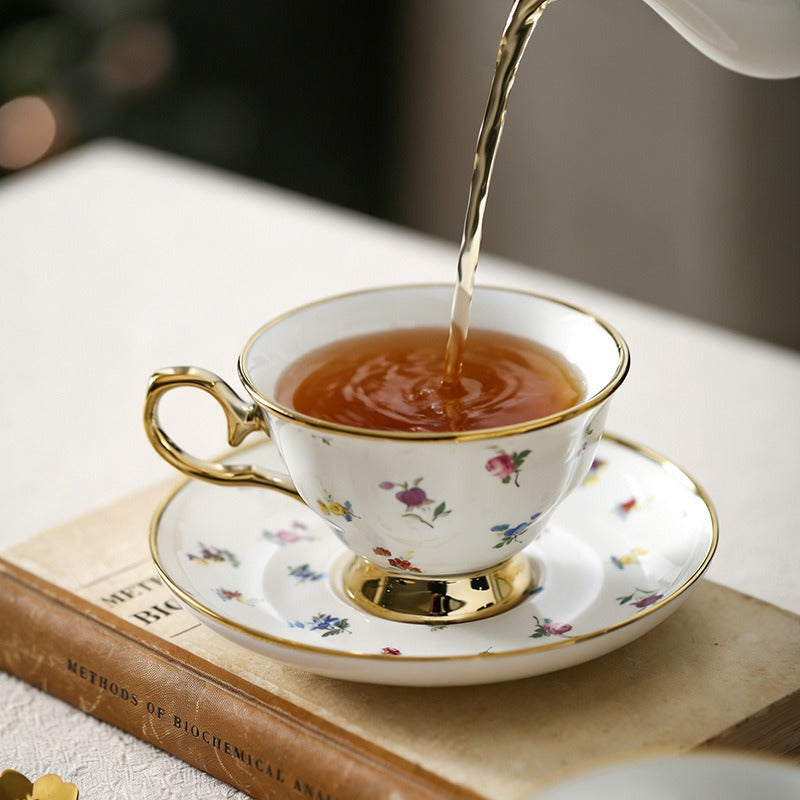 Golden Garden Sprig Teacup Set