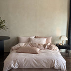 Blush Camellia Satin Bedding Set