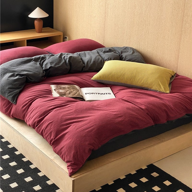 Knit Stripe Bedding Set