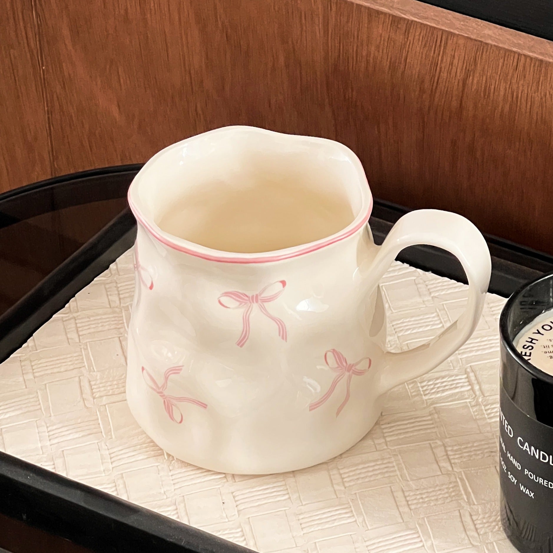 Blush Bow Ruffle Mug