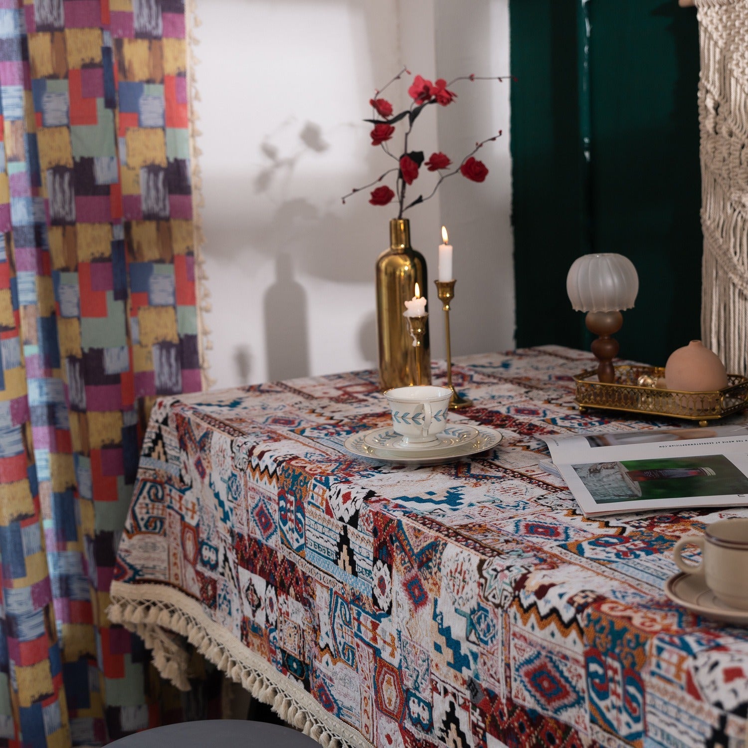 Mexico Style Tassel Table Cloth