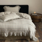 Japanese Tartan Ruffle Bedding Set