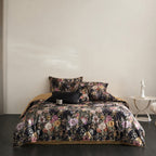 Cyria Midnight Garden Floral Egyptian Cotton Bedding Set