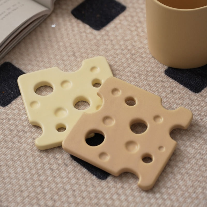 Swiss Cheese - Slice Ceramic Coaster