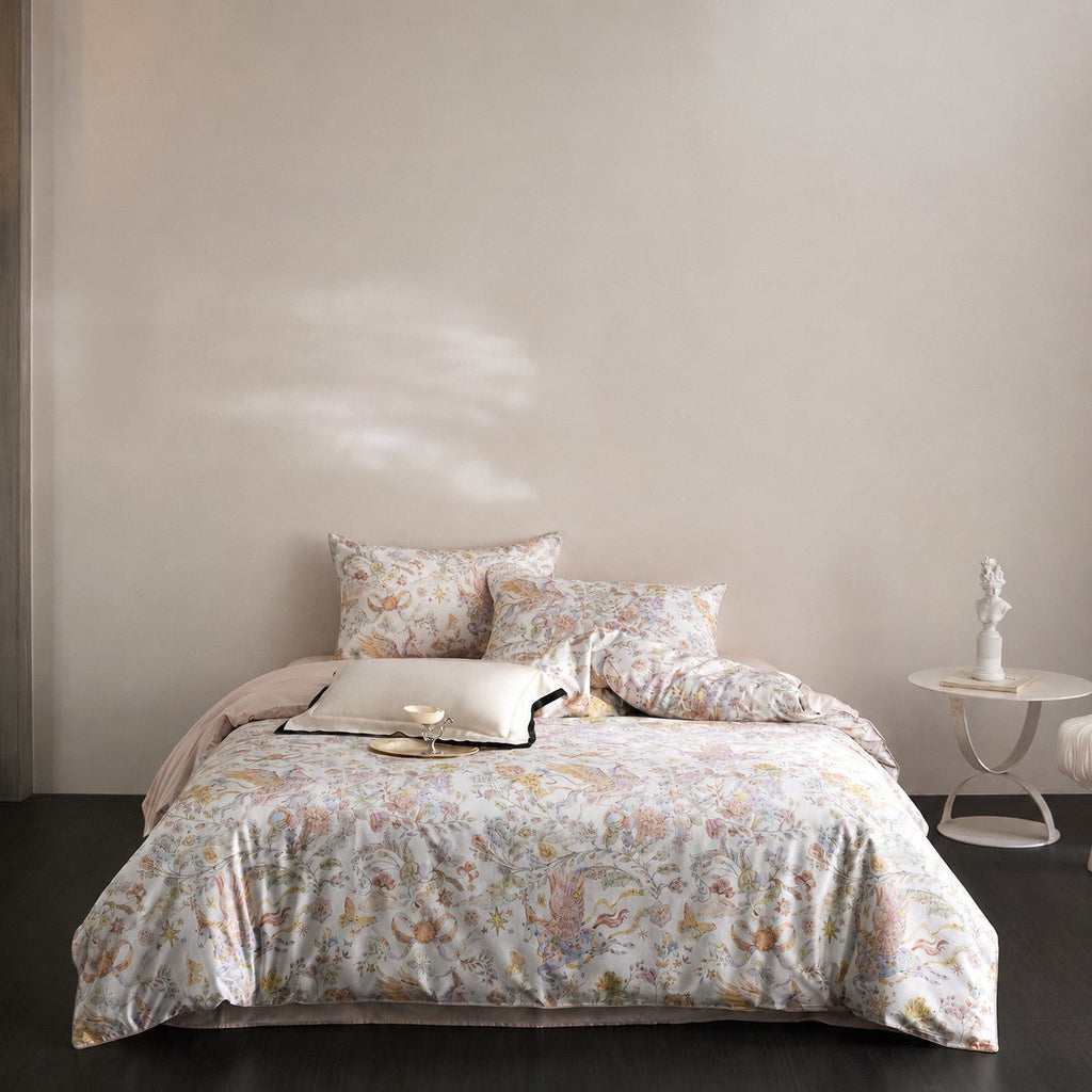Celestine Unicorn Botanical Egyptian Cotton Bedding Set