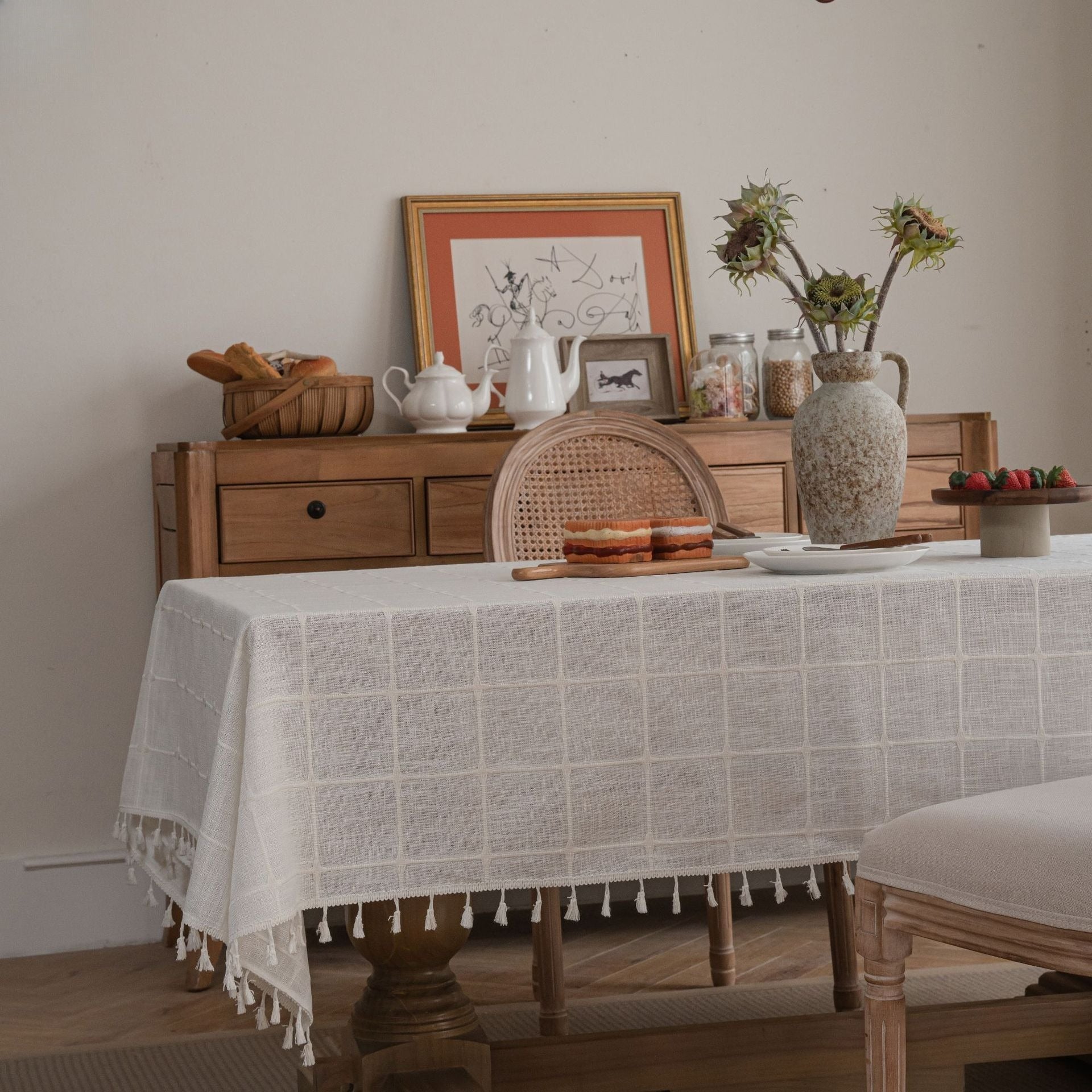 Farmhouse Lattice Tablecloth