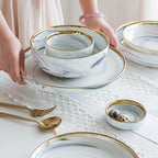 Catalina White Marble Luxury Dinnerware Set