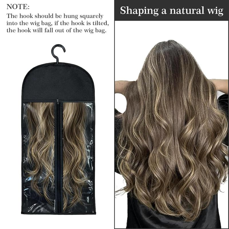 6PCS Wig Storage Bags with Hanger, 23.6" x 11.8"Wig Storage for Multiple Wigs