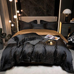 Talia Black Egyptian Cotton Satin Bedding Set