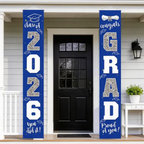 🎓Class of 2026 Graduation Banner | Congrats Grad Front Door Porch Decor for Graduation Party (✨Set of 2)