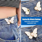 🌸🦋 Removable Butterfly Waist Adjustment Buckle – No‑Tool, Adjustable Fit for Jeans, Skirts & Dresses, Creates Hourglass Shape ✨👗💃