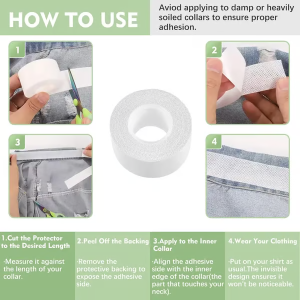 Disposable Shirt Collar Protectors - Absorbent Sweat Pads