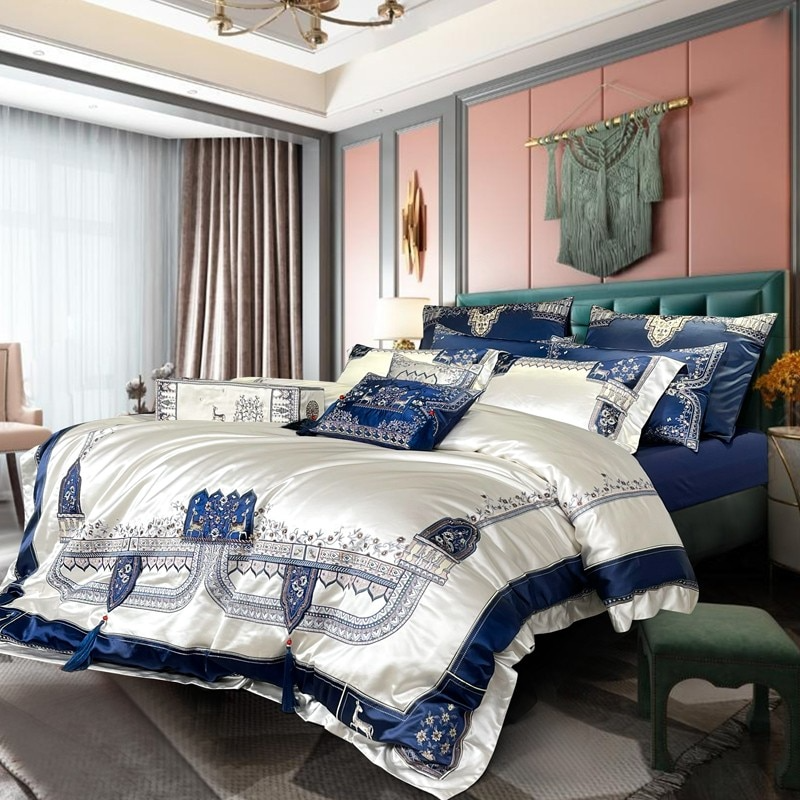 Giorgio Opulent Embroidered Tassel Luxury Bedding Set