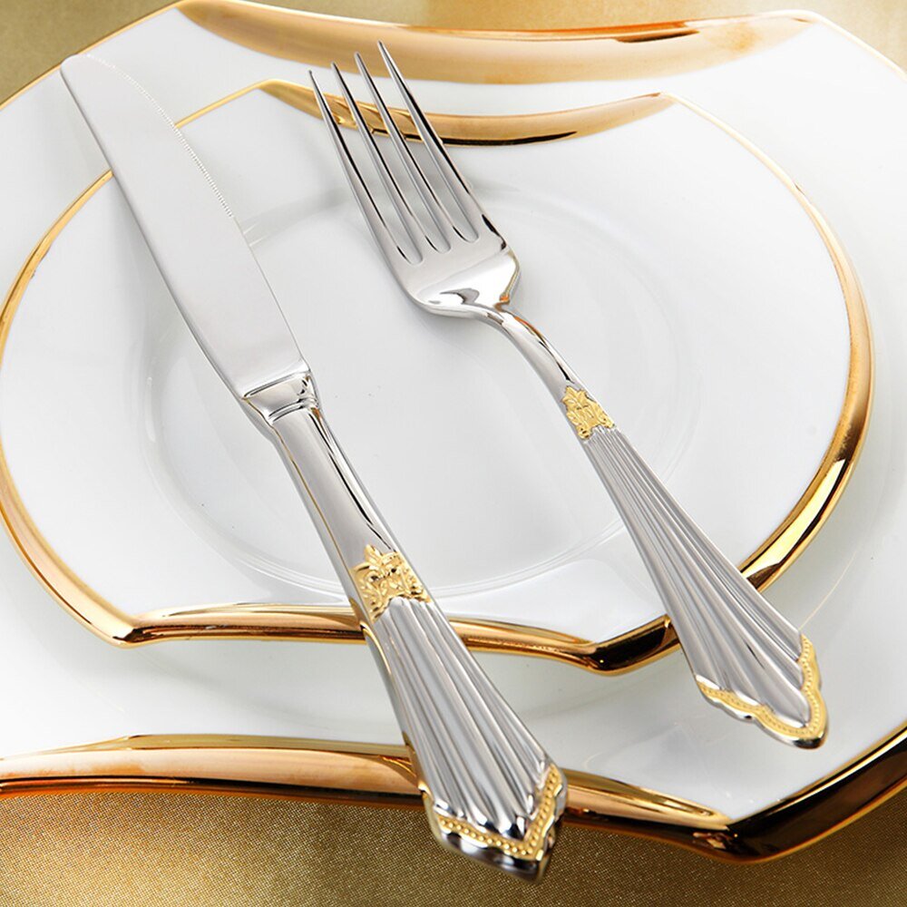 Orla Two-Tone Luxury Stainless Steel Cutlery Set