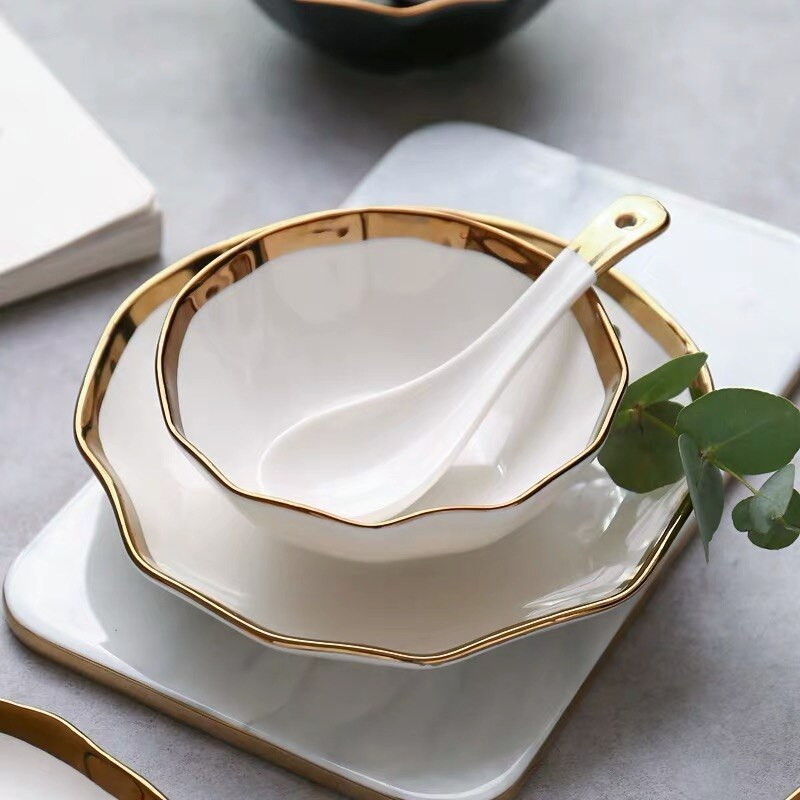 Nora Black White Luxury Dinnerware Set