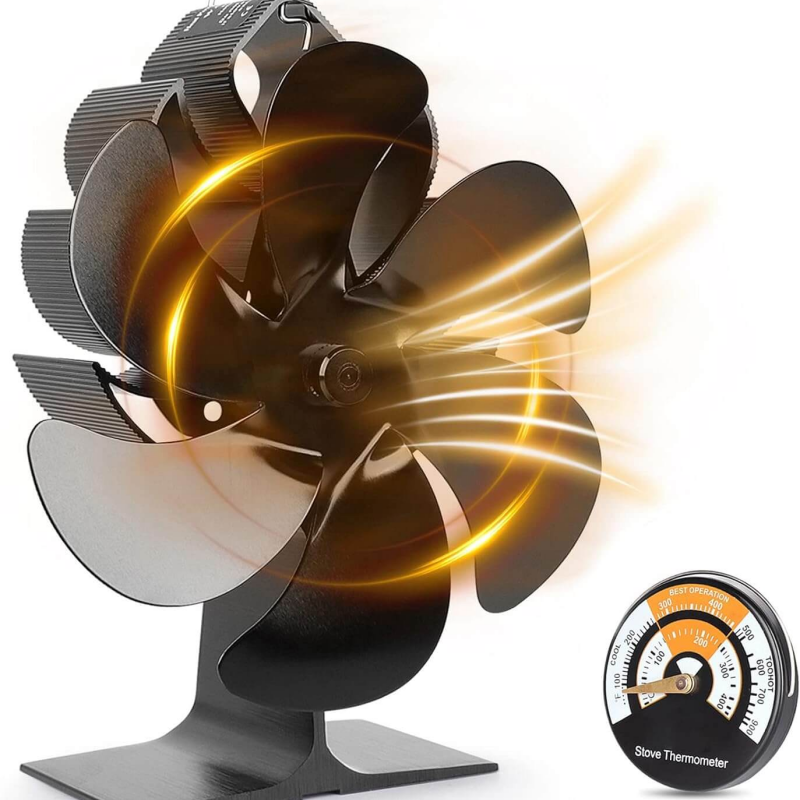 🎁Winter Special - 6 Blade Thermal Powered Wood Stove Fan