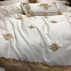 Karlena Oriental Embroidered Luxury Egyptian Cotton Bedding Set