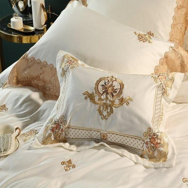Karlena Oriental Embroidered Luxury Egyptian Cotton Bedding Set