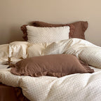 Coffee Snow Ruffle Bedding Set