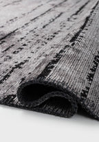 Como Light Grey - Black Rug