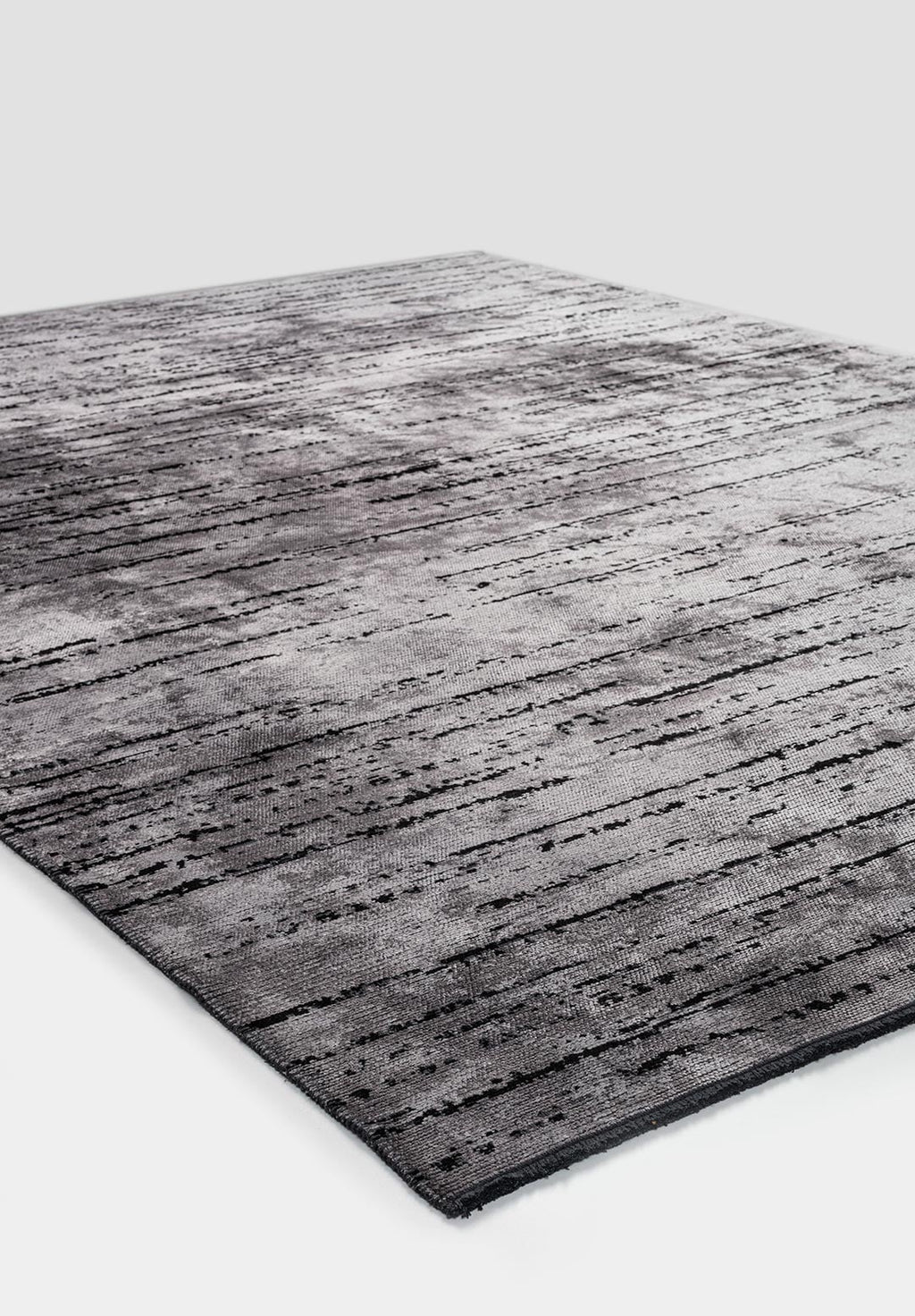 Como Light Grey - Black Rug
