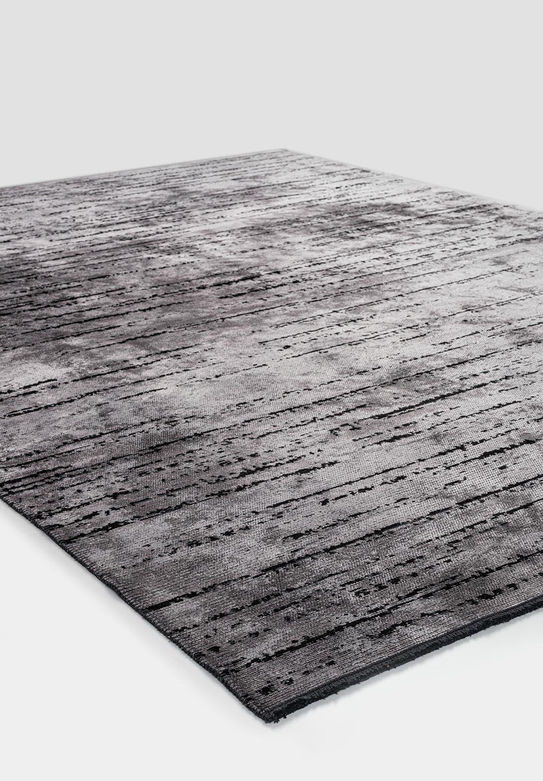 Como Light Grey - Black Rug