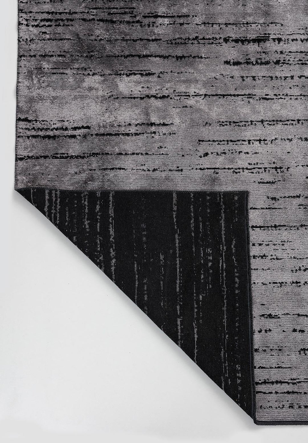 Como Light Grey - Black Rug