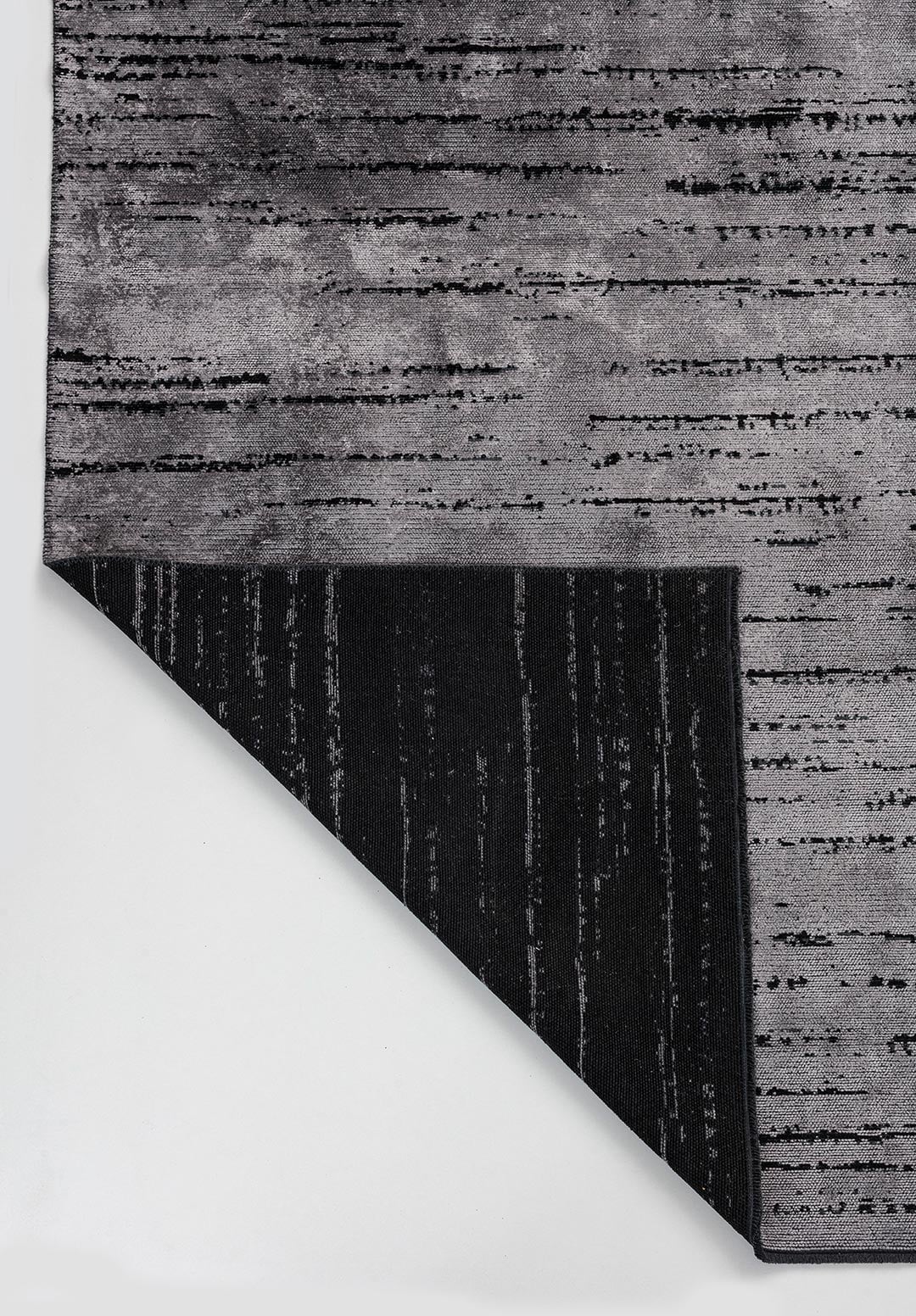 Como Light Grey - Black Rug