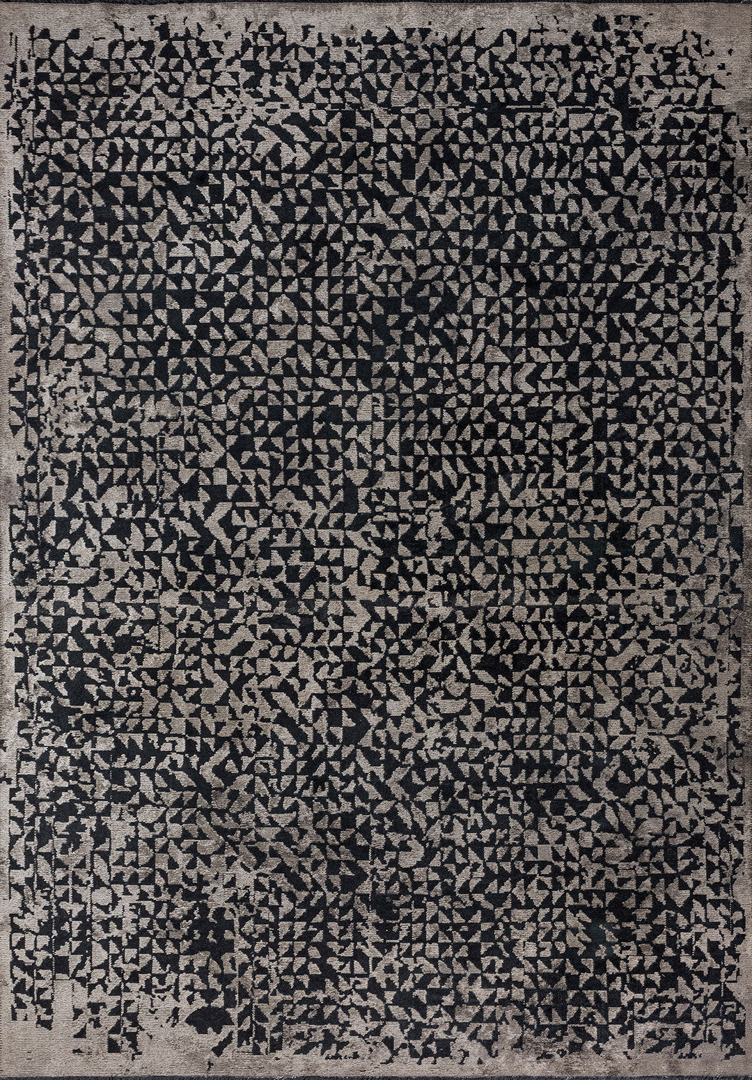 Bologna Matte Black - Beige Rug