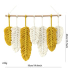 Yellow Feather Macrame Wall Decor