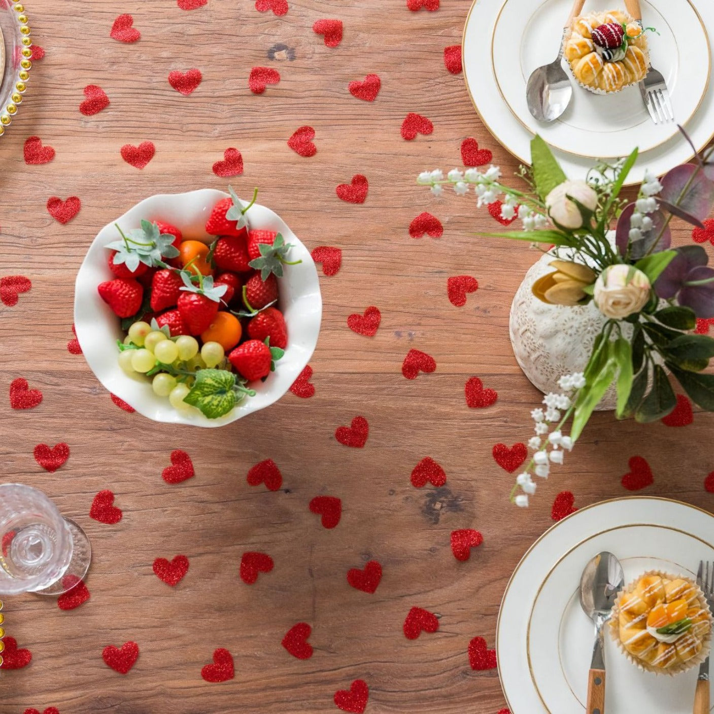 Love Heart Mesh Tablecloth