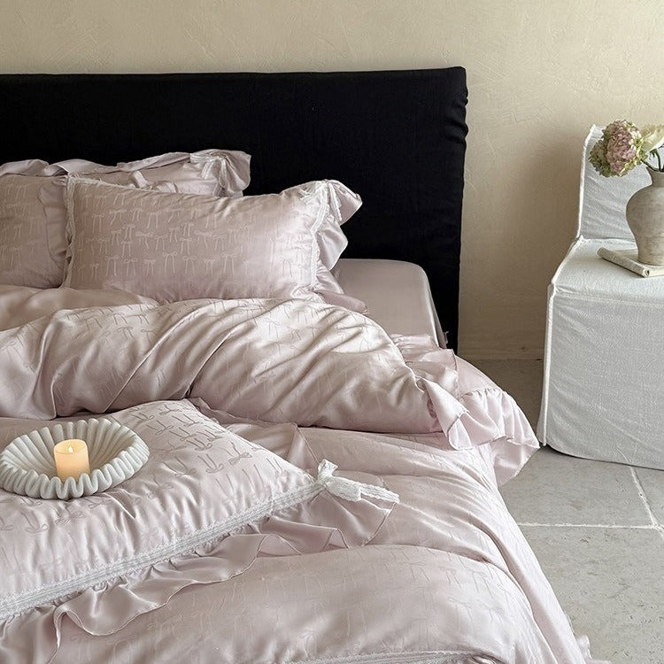 Vivian Bow Jacquard Bedding Set