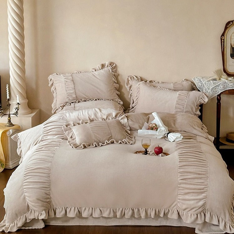 Chateau Ruffle Velvet Bedding Set