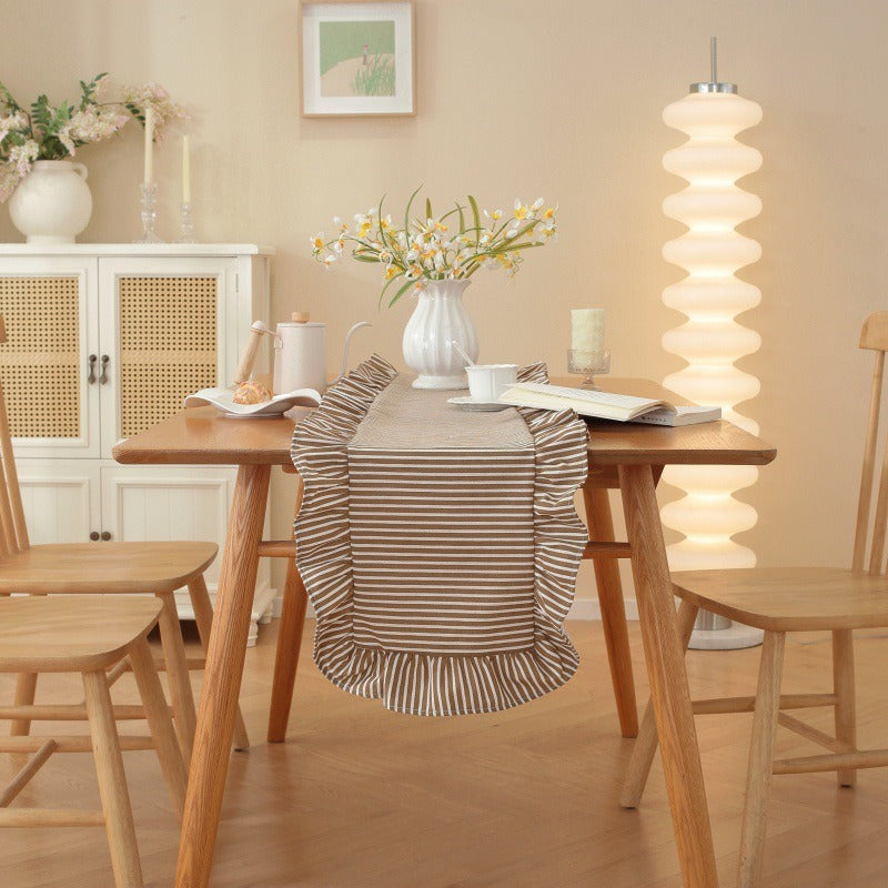 Coastal Stripe Ruffle Table Runner