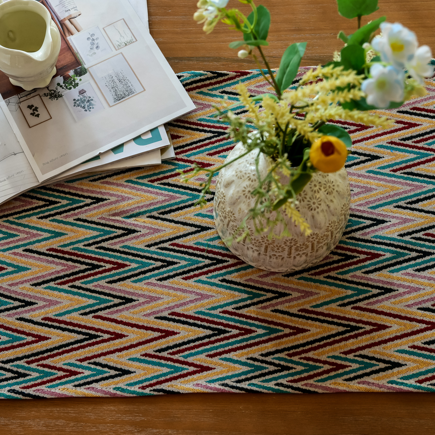 Rainbow Herringbone Table Runner
