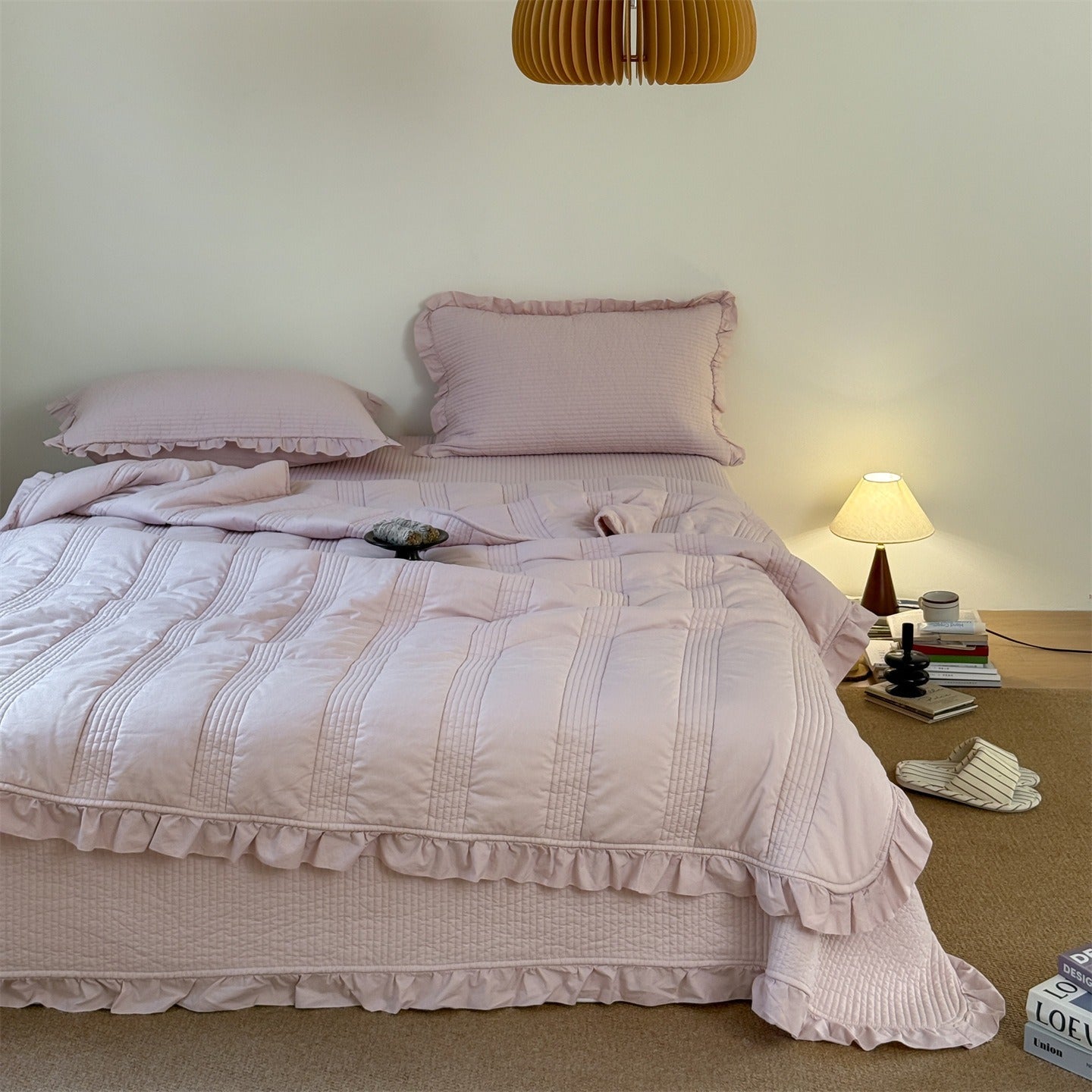 Soft Cream Summer Quilted Blanket