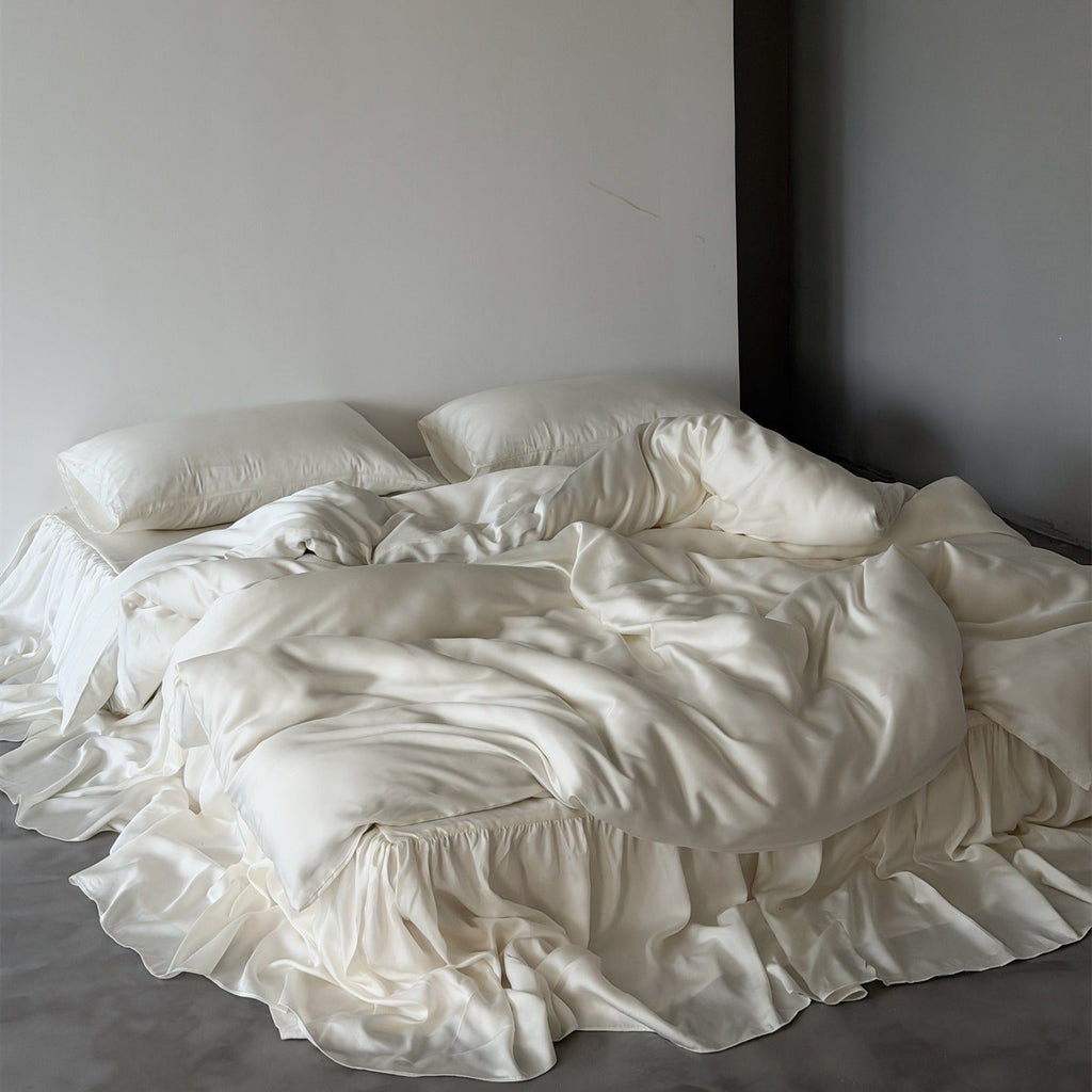 Ruffle Skirt Silky Bedding Set